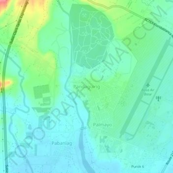 Mappa topografica Pandaguirig, altitudine, rilievo