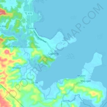 Mappa topografica Lapinig, altitudine, rilievo