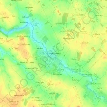 Mappa topografica La Roche-Boursault, altitudine, rilievo
