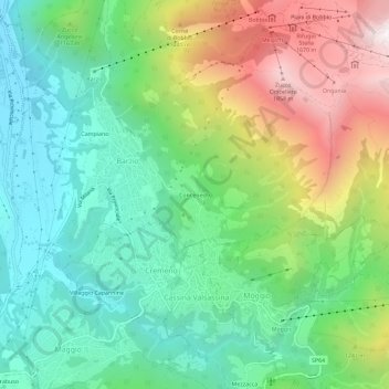 Mappa topografica Concenedo, altitudine, rilievo