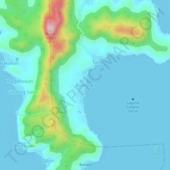 Mappa topografica Balibago, altitudine, rilievo