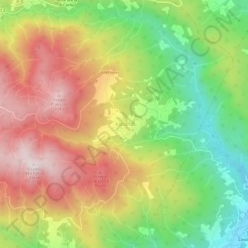 Mappa topografica Faltona, altitudine, rilievo