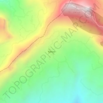 Mappa topografica Bateas, altitudine, rilievo