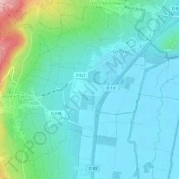 Mappa topografica Hartz, altitudine, rilievo
