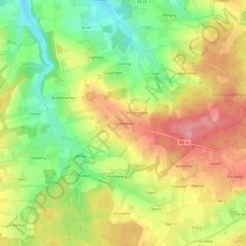 Mappa topografica Lichtenweg, altitudine, rilievo