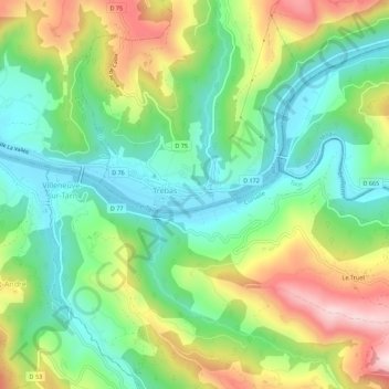 Mappa topografica Les Orts, altitudine, rilievo