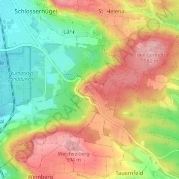 Mappa topografica Graßahof, altitudine, rilievo