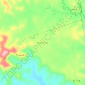 Mappa topografica Manlilinab, altitudine, rilievo