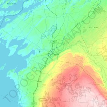 Mappa topografica Beebee's Island, altitudine, rilievo