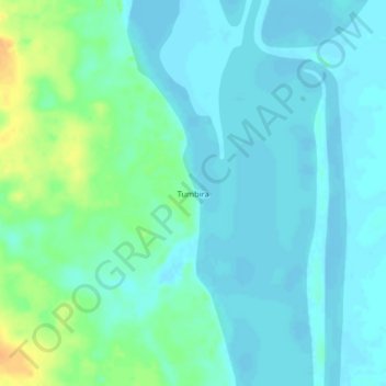 Mappa topografica Tumbira, altitudine, rilievo