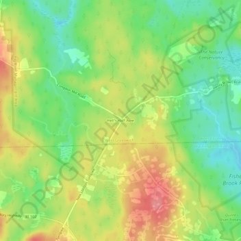 Mappa topografica Hell's Half Acre, altitudine, rilievo