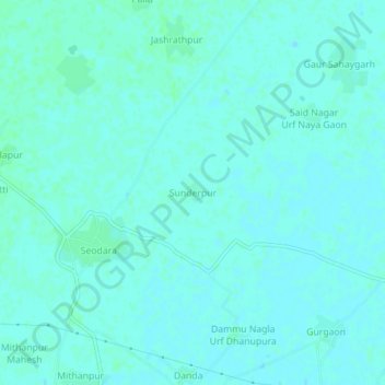 Mappa topografica Sunderpur, altitudine, rilievo
