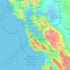 Mappa topografica Silicon Valley, altitudine, rilievo