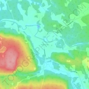 Mappa topografica Nipissing, altitudine, rilievo