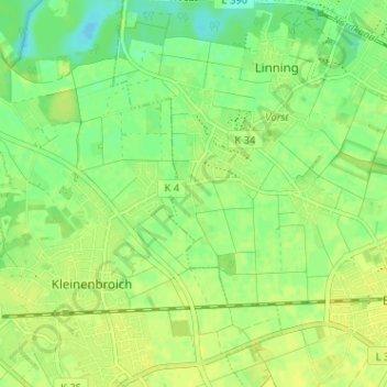 Mappa topografica Rottes, altitudine, rilievo