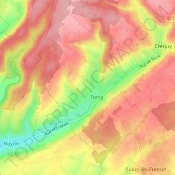 Mappa topografica Les Mottes, altitudine, rilievo