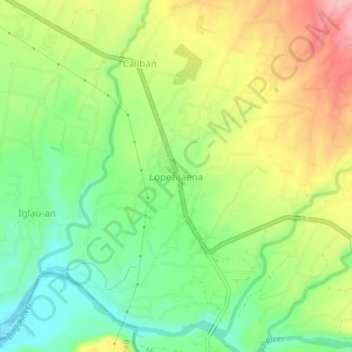 Mappa topografica Lopez Jaena, altitudine, rilievo