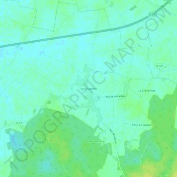 Mappa topografica Les Chapelles, altitudine, rilievo