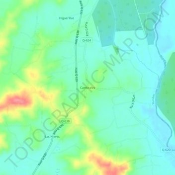 Mappa topografica Cambrales, altitudine, rilievo