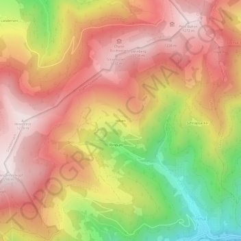 Mappa topografica Hilsen, altitudine, rilievo
