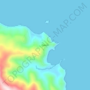 Mappa topografica Diguisit, altitudine, rilievo