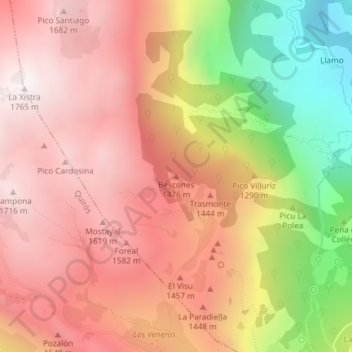 Mappa topografica Bescones, altitudine, rilievo