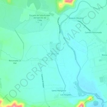 Mappa topografica El Maitén, altitudine, rilievo
