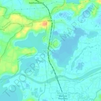 Mappa topografica West Kallada, altitudine, rilievo