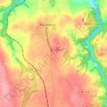 Mappa topografica Les Cinq Croix, altitudine, rilievo