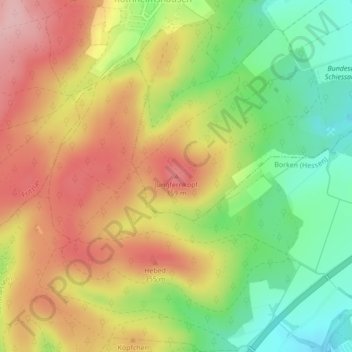 Mappa topografica Jungfernkopf, altitudine, rilievo