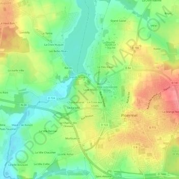 Mappa topografica Saint-Malo, altitudine, rilievo