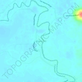 Mappa topografica Mambalili, altitudine, rilievo