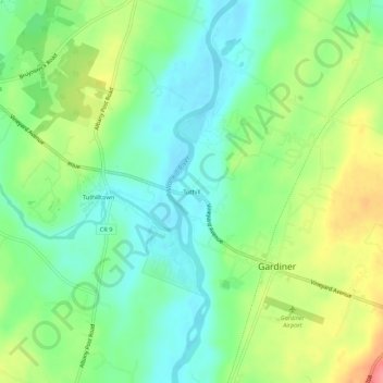 Mappa topografica Tuthill, altitudine, rilievo