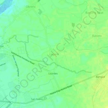 Mappa topografica Lagare, altitudine, rilievo