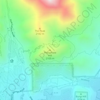 Mappa topografica Phosphate Hill, altitudine, rilievo