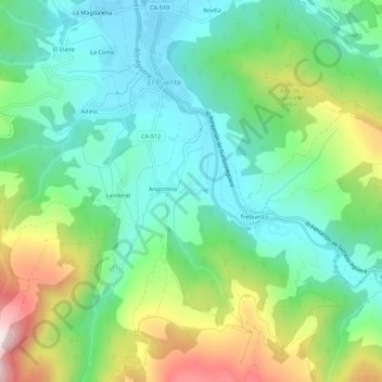 Mappa topografica Carazón, altitudine, rilievo