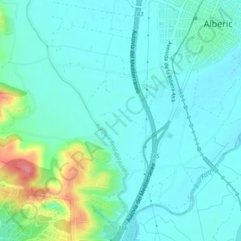 Mappa topografica Capdella, altitudine, rilievo