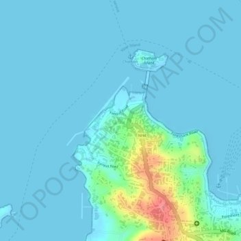 Mappa topografica Haddo, altitudine, rilievo
