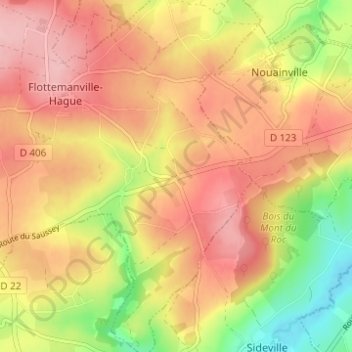 Mappa topografica Le Saussey, altitudine, rilievo