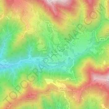 Mappa topografica Felegara, altitudine, rilievo