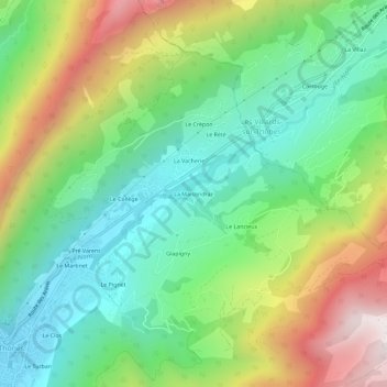 Mappa topografica La Maisondraz, altitudine, rilievo