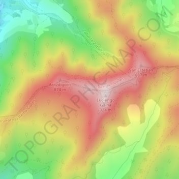 Mappa topografica Peña Redonda, altitudine, rilievo