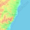 Mappa topografica Espírito Santo, altitudine, rilievo