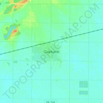 Mappa topografica Oakbank, altitudine, rilievo