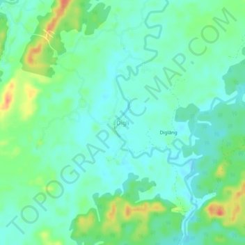 Mappa topografica Digli, altitudine, rilievo