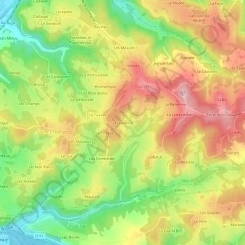 Mappa topografica Lesquillerie, altitudine, rilievo