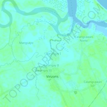 Mappa topografica Barangay I, altitudine, rilievo