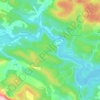 Mappa topografica Le Clapier, altitudine, rilievo