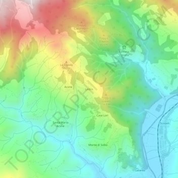 Mappa topografica Lastro, altitudine, rilievo