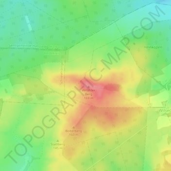 Mappa topografica Wilseder Berg, altitudine, rilievo